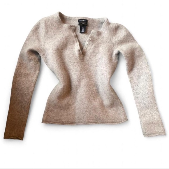 mercer & madison Sweaters - 100% Cashmere Light Grey V-Neck Button Up Sweater